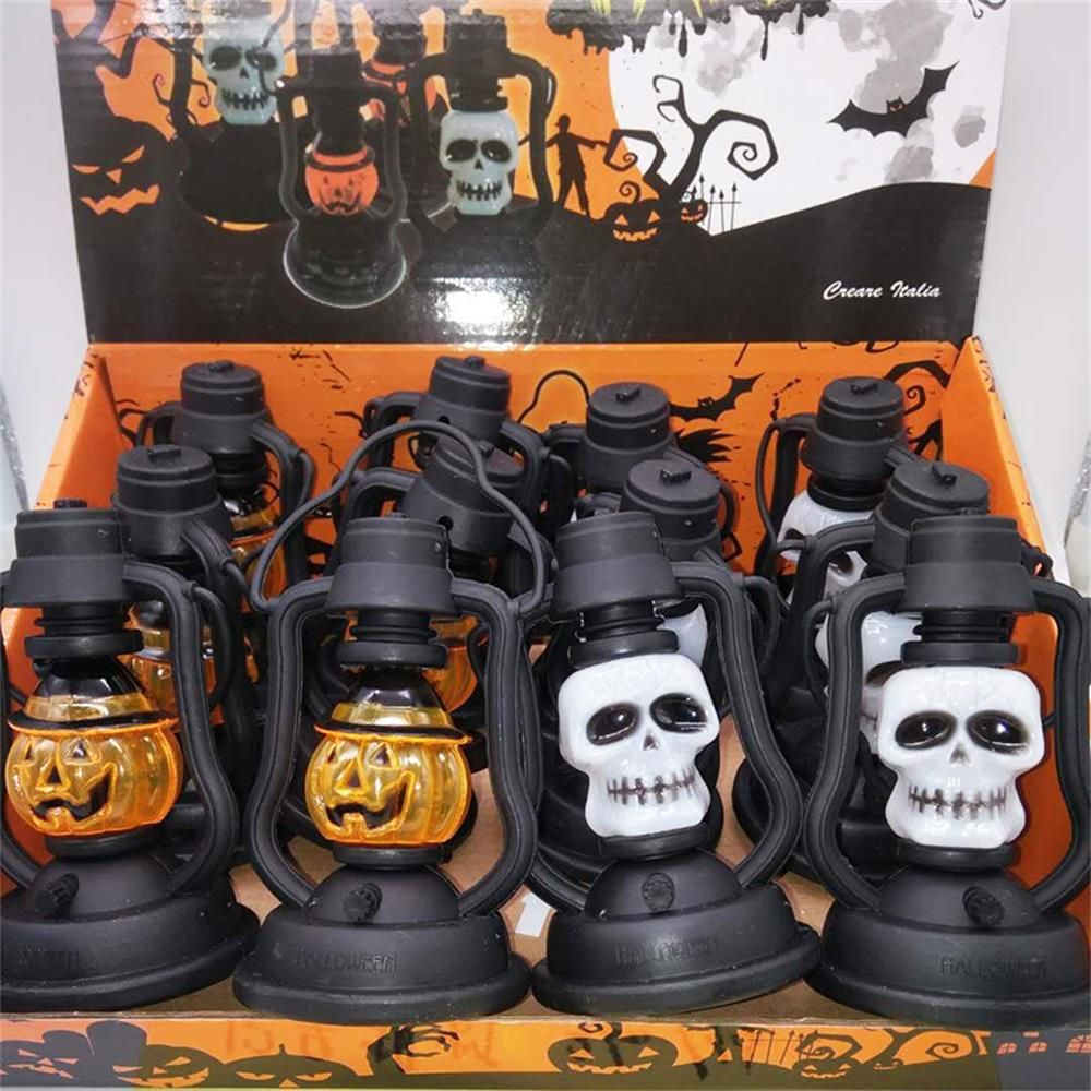 Đèn ngủ 7 màu hình đầu lâu/quả bí ngô độc đáo trang trí Halloween