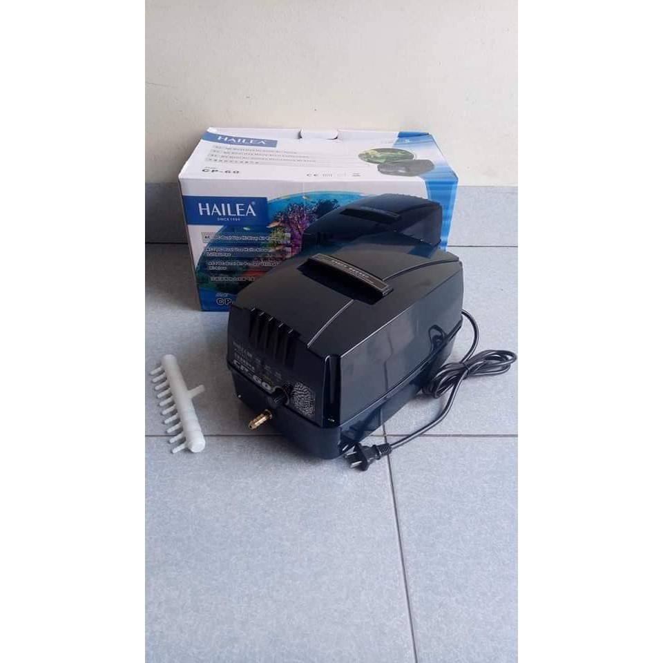 Máy sục khí tích điện Hailea CP 60, máy sủi oxi cho bể cá cảnh và bể hải sản, đầu ra 10 quả sủi