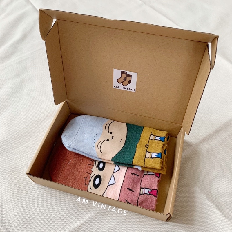 Hộp Quà Tặng Đựng Vớ Gift Box Giấy Kraft Vintage (21x14x4) | BigBuy360 - bigbuy360.vn