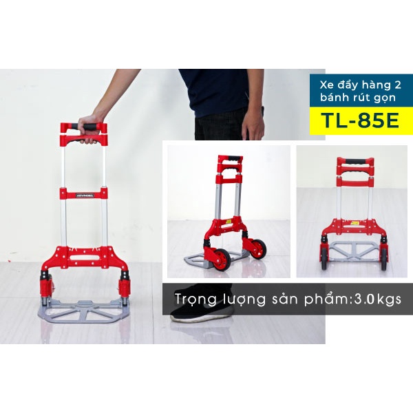 Xe đẩy hàng kéo hàng 2 bánh gấp gọn nhập khẩu chở 80kg Advindeq TL-85E  siêu nhẹ xách tay bảo hành 1 năm