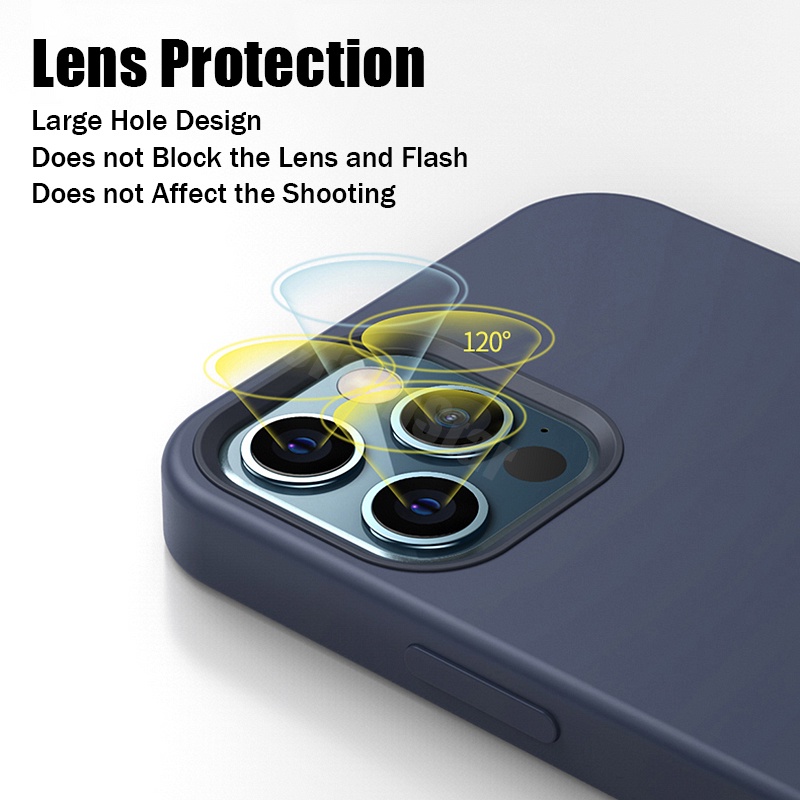 Vỏ Điện Thoại Chống Sốc Silicone Chất Lỏng Chất Lượng Cao Với Nắp Trọn Bộ Bên Trong Vỏ Nhung Cho iPhone 13 12 11 Pro Max Mini XS XR X Xs Max 8 7 6 6S Plus + SE 2020 Vỏ Điện Thoại