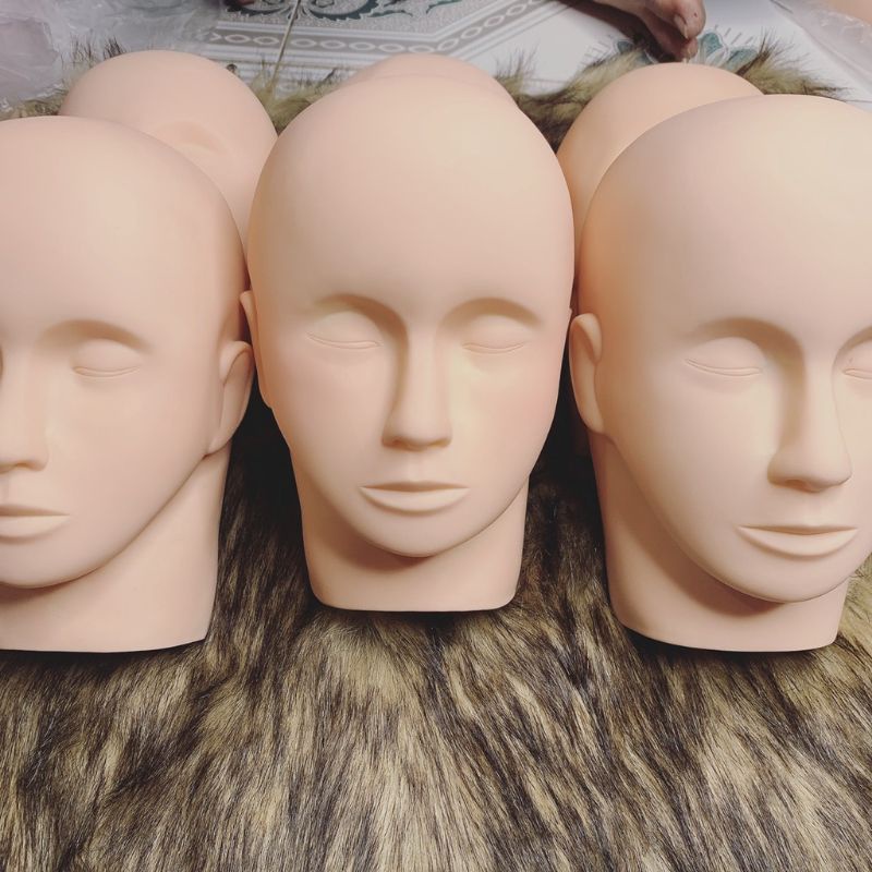 Đầu Manocanh Silicon Mềm, Đầu Canh Tập Nối Mi, Massage Trong Spa