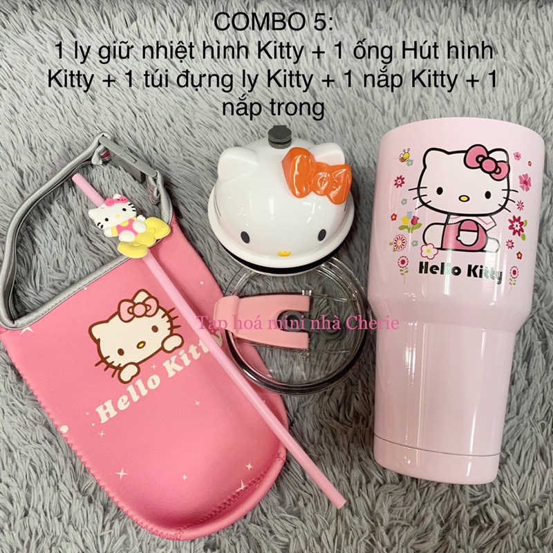 Bộ ly giữ nhiệt hình Doreamon / Kitty siêu xinh