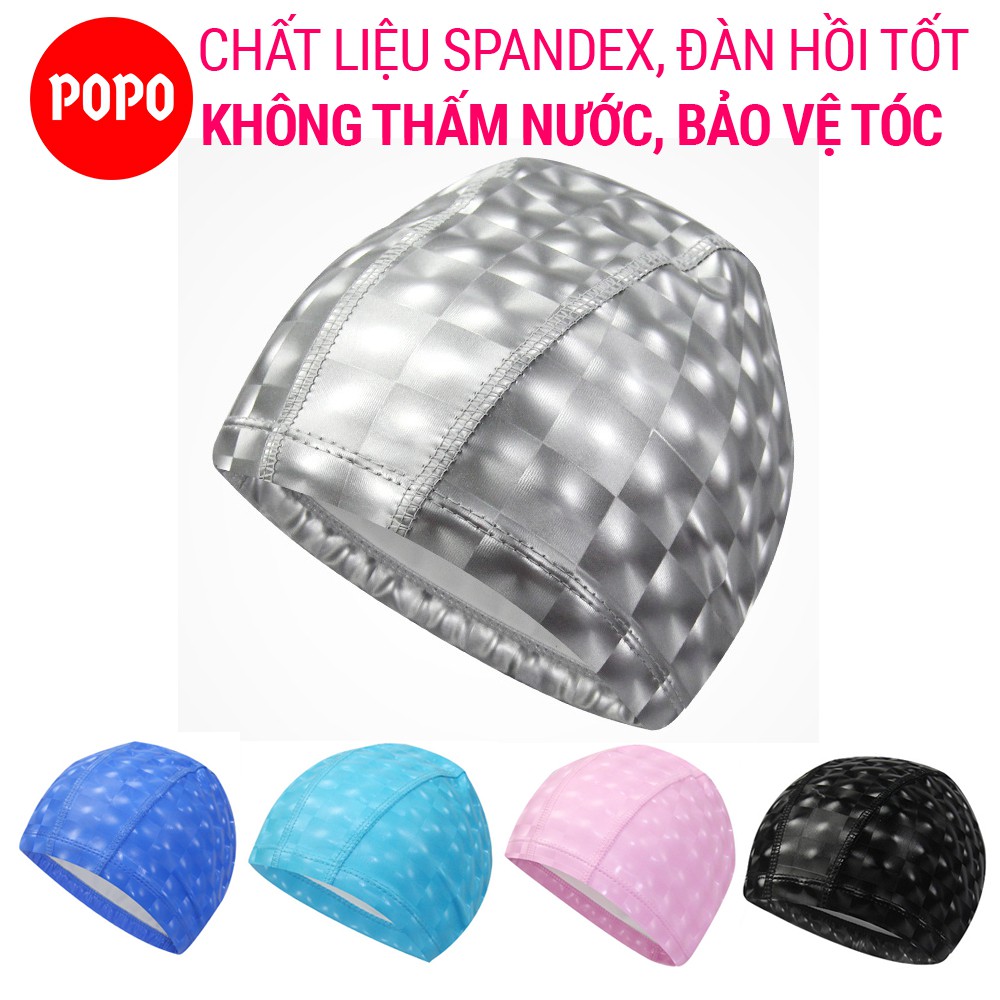 Mũ bơi POPO CA39 chất liệu Spandex ngăn nước bảo vệ tóc