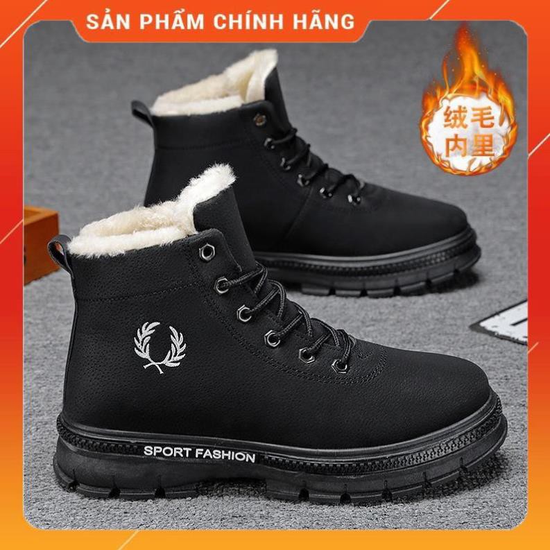 Giày Boot Cổ Cao Lót Nhung Thời Trang Mùa Đông Cho Nam -ah22