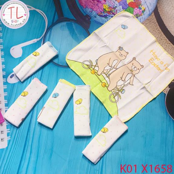 Khăn sữa cho bé - Set khăn sữa gấu nâu xinh xắn - Đồ dùng trẻ em