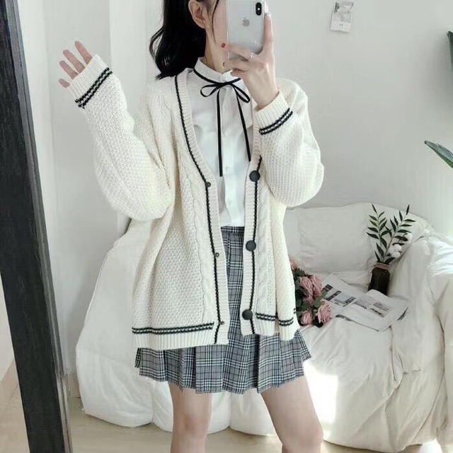 Áo Cardigan len khuy gỗ Hàn Quốc loại 1 😍