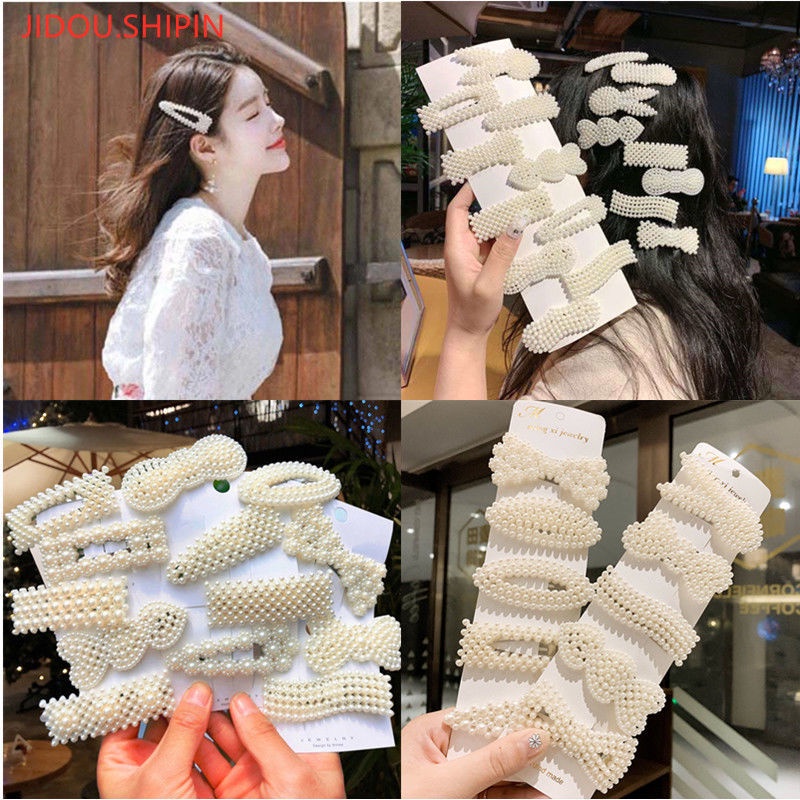 Kẹp Tóc Đính Ngọc Trai Nhân Tạo Thời Trang Hàn Quốc 1 Cái