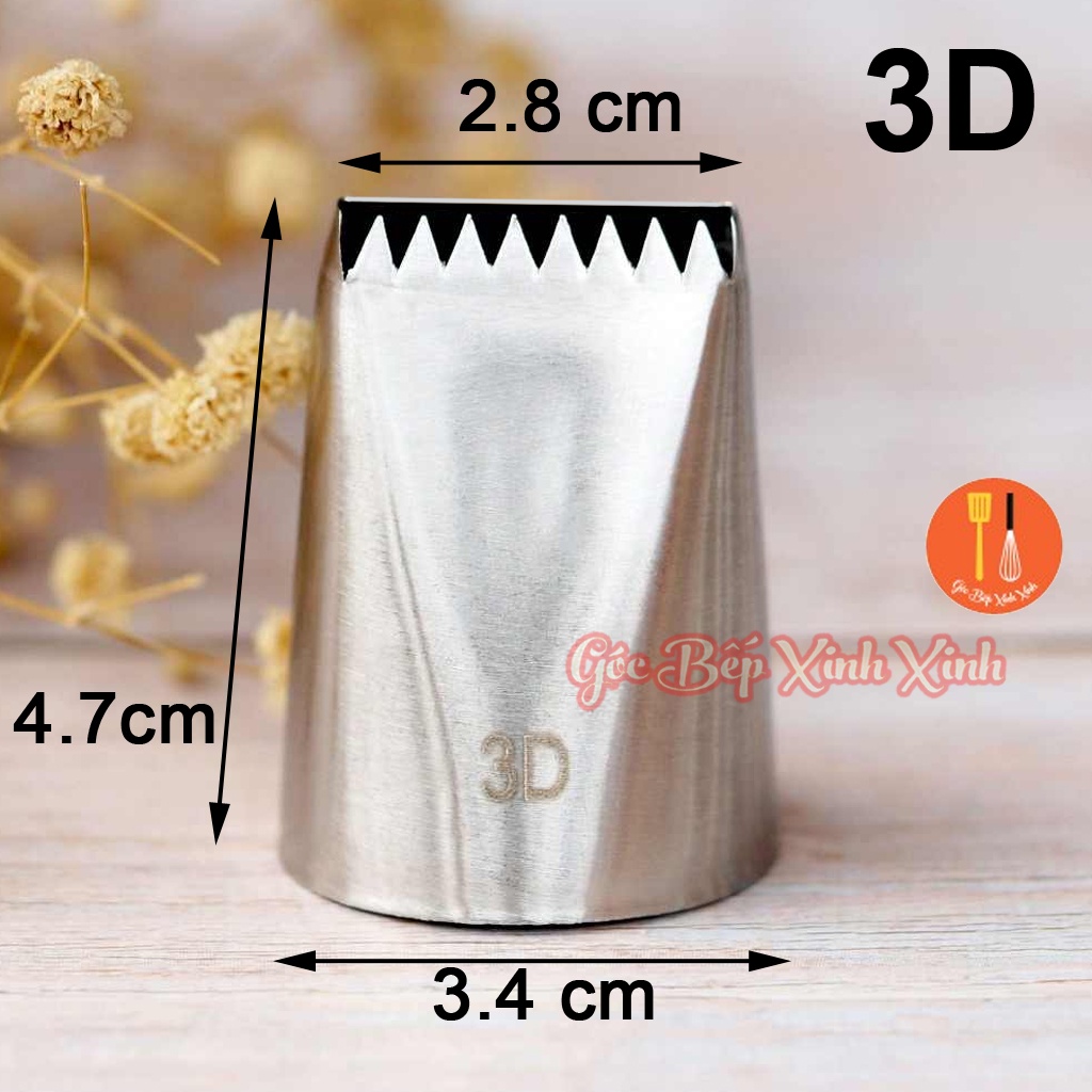 Đuôi bắt kem/ đui bắt kem đúc inox cao cấp 3D (đuôi đan giỏ) làm topping trang trí bánh quy cookie cupcake bánh kem
