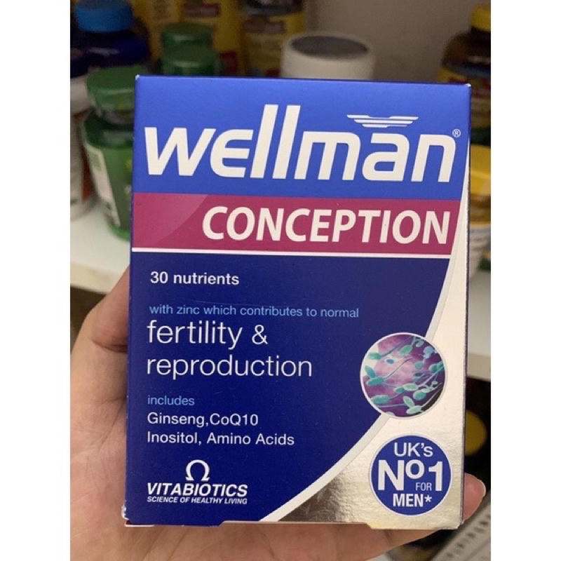 Viên uống hỗ trợ tăng sức khoẻ sinh sản ở nam giới Wellman Conception hộp 30viên