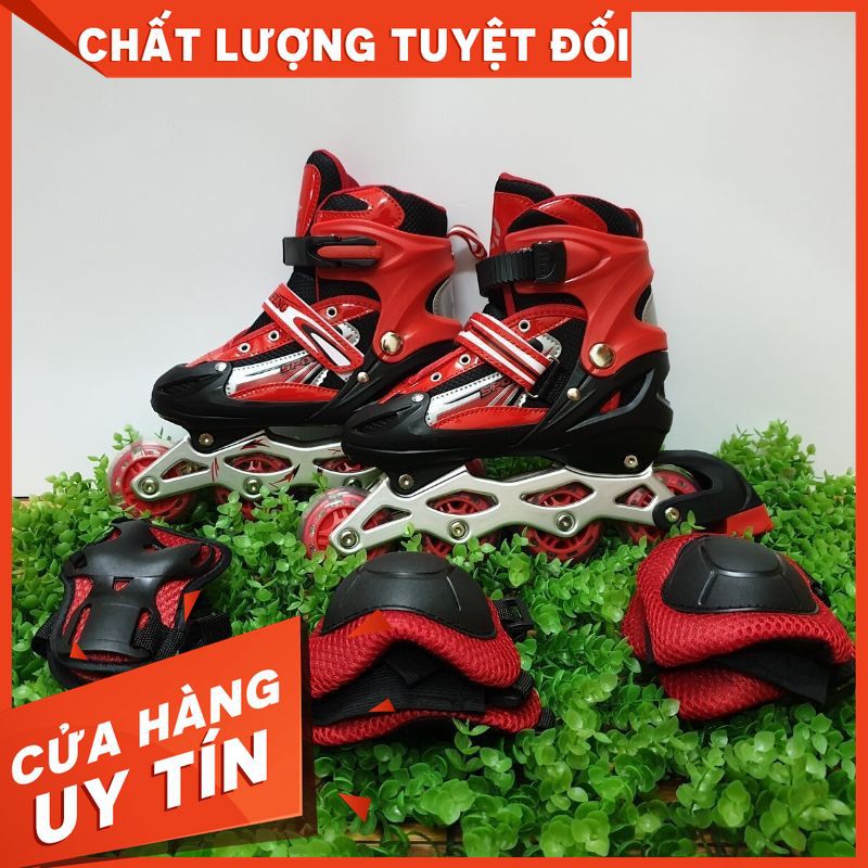 Giày Patin phát sáng dành cho trẻ em và người lớn có thể điều chỉnh to nhỏ ⚡TẶNG TẤT HÚT MỒ HÔI⚡ Giày patin và đồ bảo hộ