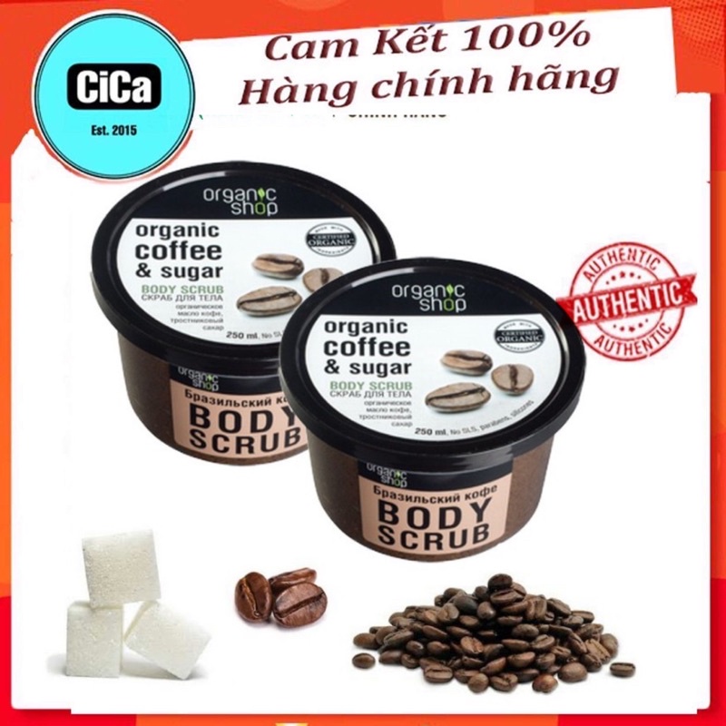 TẨY DA CHẾT BOBY CAFE ORGANIC NGA {CHÍNH HÃNG}