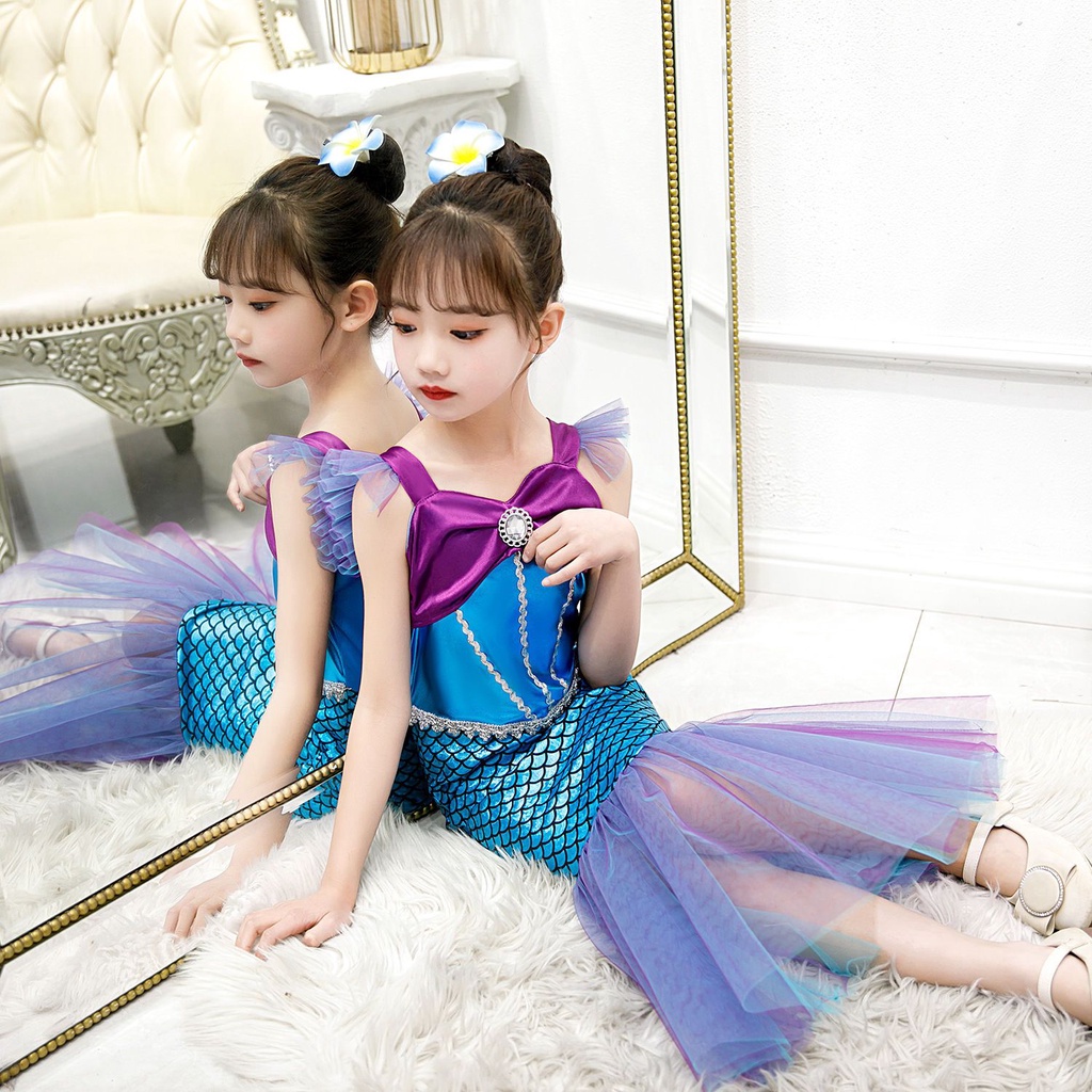 Đầm Đuôi Cá Hóa Trang Halloween Cho Bé Gái Kích Thước 100-150