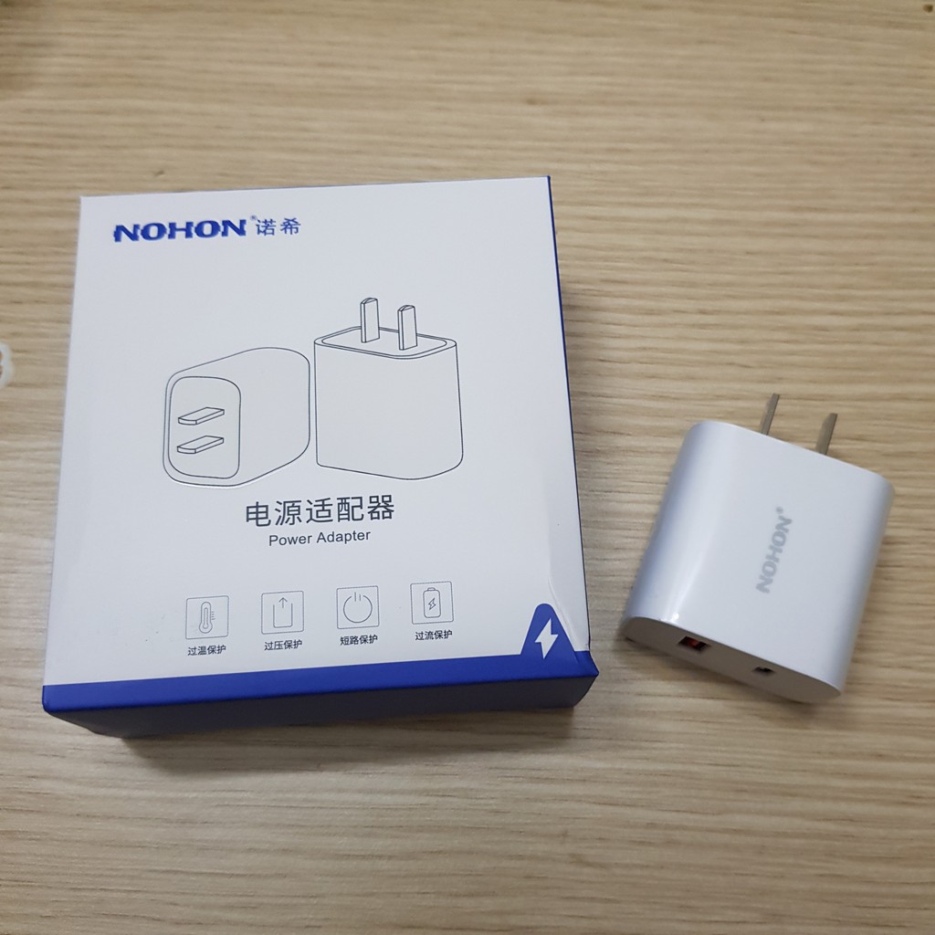 Củ sạc Nohon PD 20W chính hãng, cốc sạc PD siêu nhanh,dùng tốt cho iphone, samsung và xiaomi