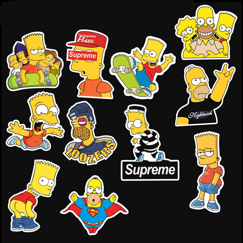 ❉ The Simpsons ： Fashion Brand Giấy và decal dán tường A ❉ 25Pcs/Set Cartoon Fashion DIY Doodle Decals Stickers