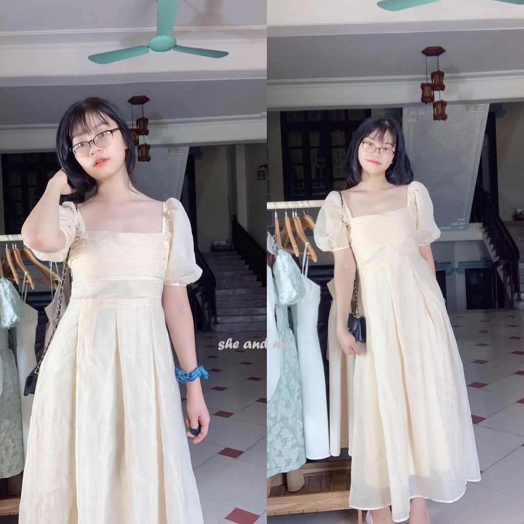 (Ảnh thật/Video) Lily Dress_Đầm Nữ Váy Nữ Voan Tơ Bo Nhún Ngực Tay Bồng Hàng Quảng Châu Siêu Đẹp (ảnh thật ở cuối) | WebRaoVat - webraovat.net.vn