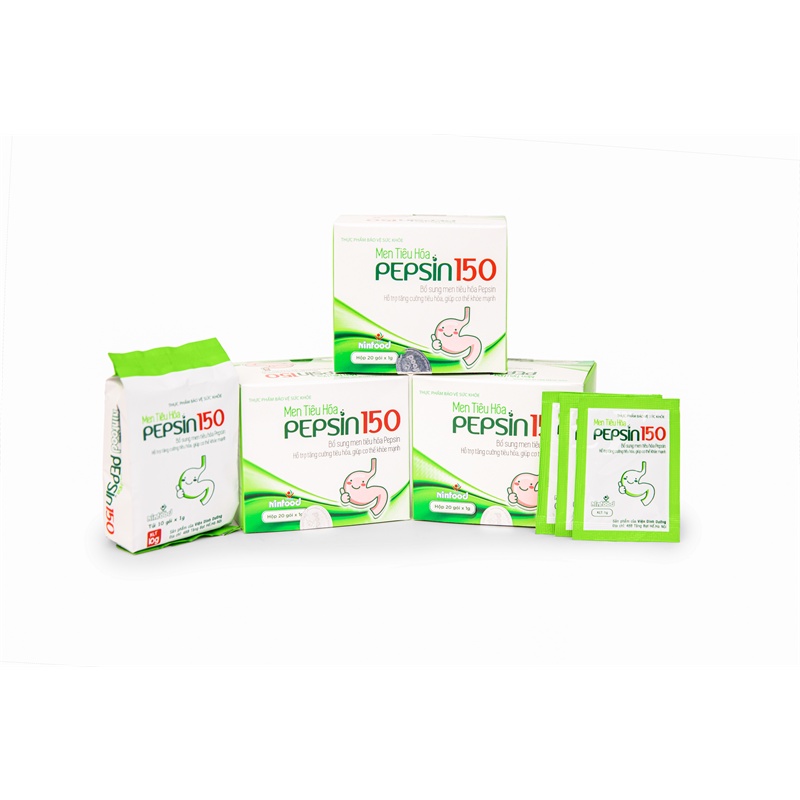 MEN TIÊU HOÁ PEPSIN 150 CỦA VIỆN DINH DƯỠNG NINFOOD DẠNG BỘT VỊ DÂU DỄ UỐNG GIẢM ĐẦY BỤNG KHÓ TIÊU