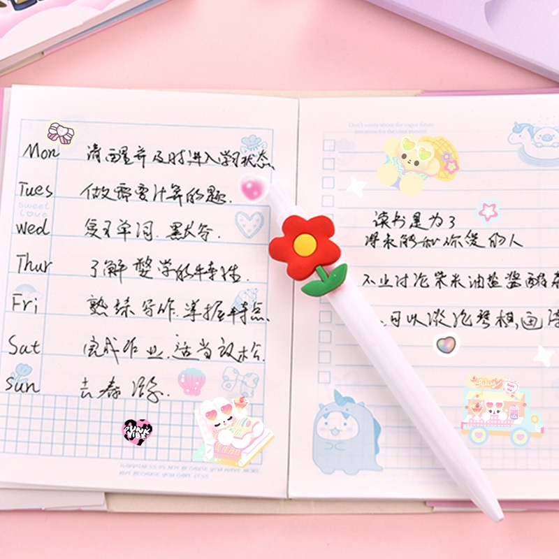 Peach 1Pcs Color laser cartoon waterproof sticker Journal Scrapbook Decor Sticker