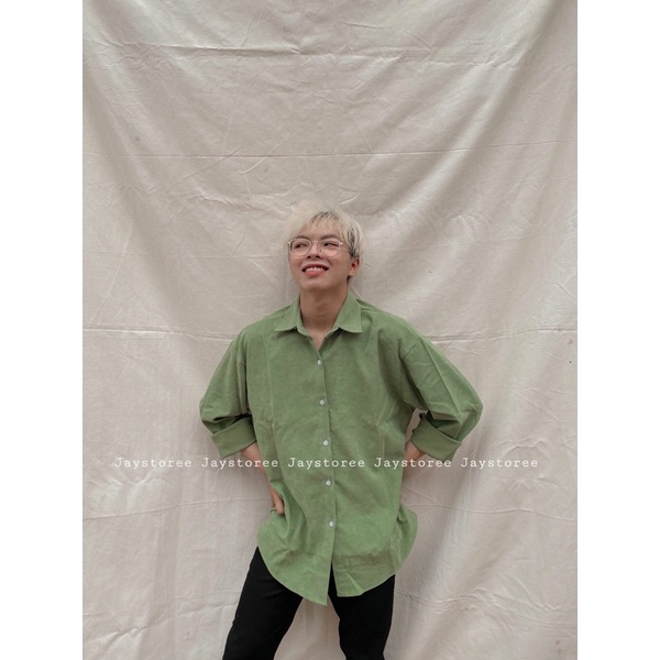 Áo Sơmi Nhung Kupi form rộng/Nam Nữ Unisex ❤️TRẮNG/ĐEN/HỒNG/XANH ❤️ FREESHIP 50k