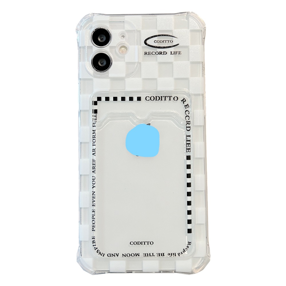 Ốp Điện Thoại Họa Tiết Kẻ Sọc Thời Trang Chống Sốc Kèm Ngăn Đựng Thẻ Cho iPhone 13 / 12 / 11 / X / 8 / 7P