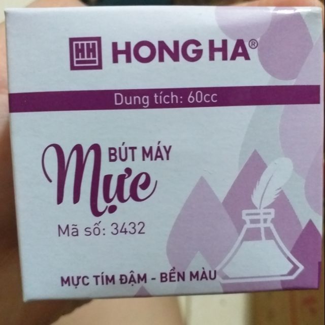 Mực bơm bút máy tím đậm hồng hà