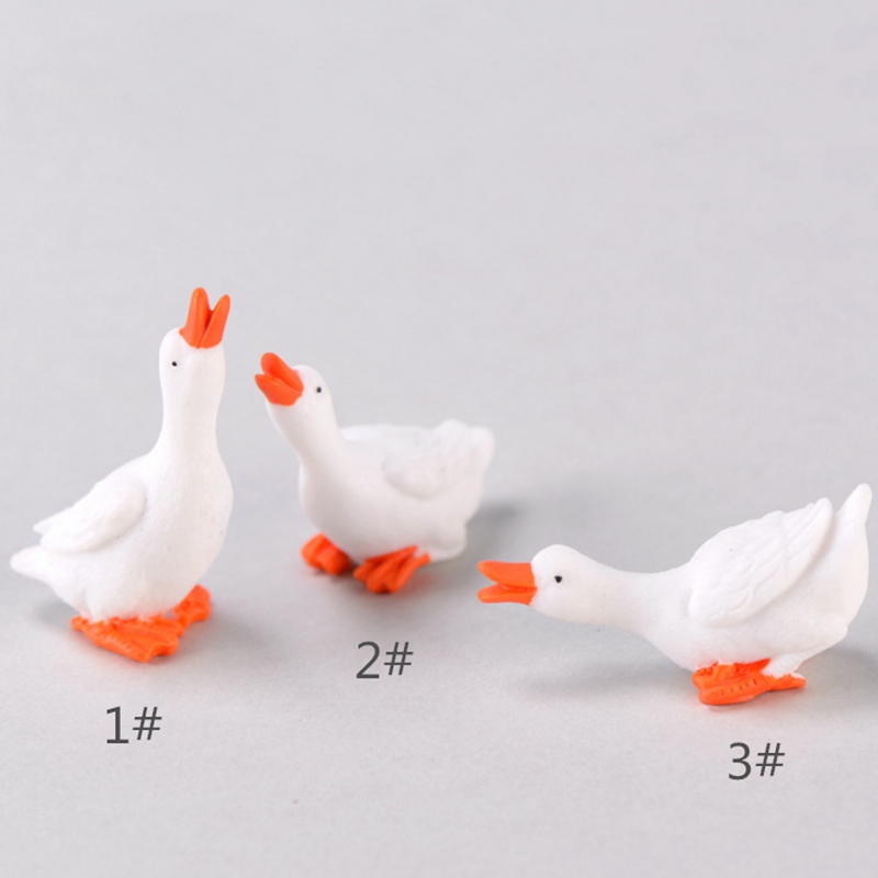 Set 3 Mô Hình Chú Ngỗng Mini Trang Trí Sân Vườn