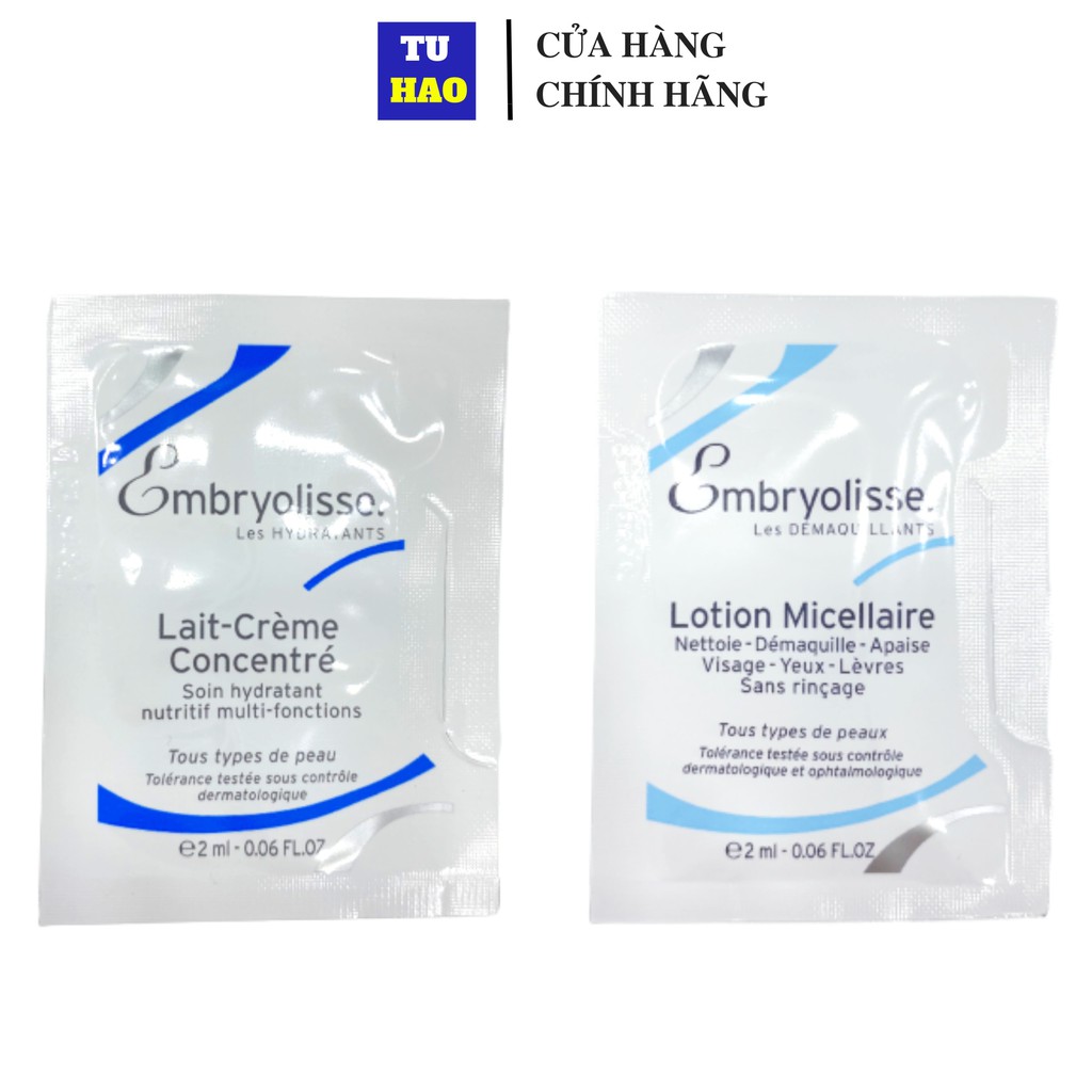 Sample mẫu thử Embryolisse Lait Cream, Lotion tẩy trang 2ml