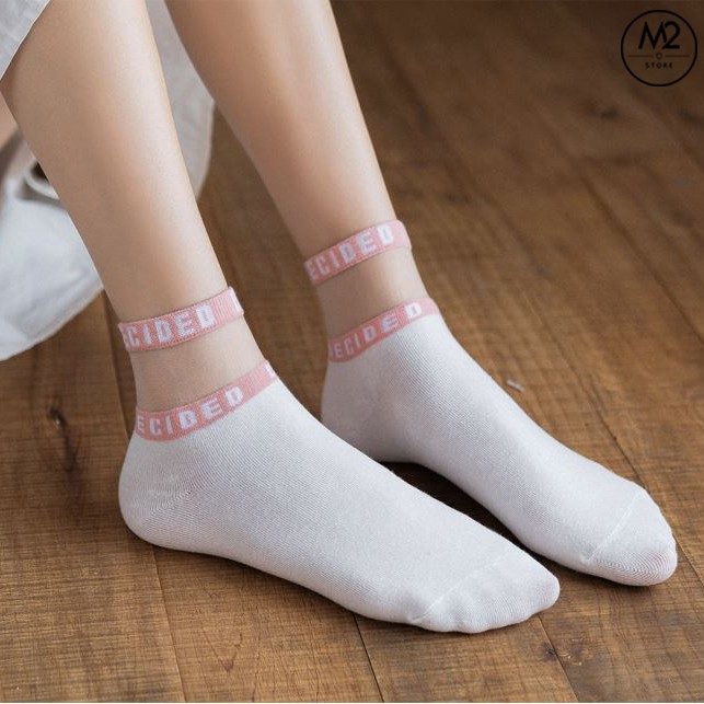 Tất Nữ Ren Lụa Mẫu Chữ DEGIDED Phong Cách Nhẹ Nhàng TNG07