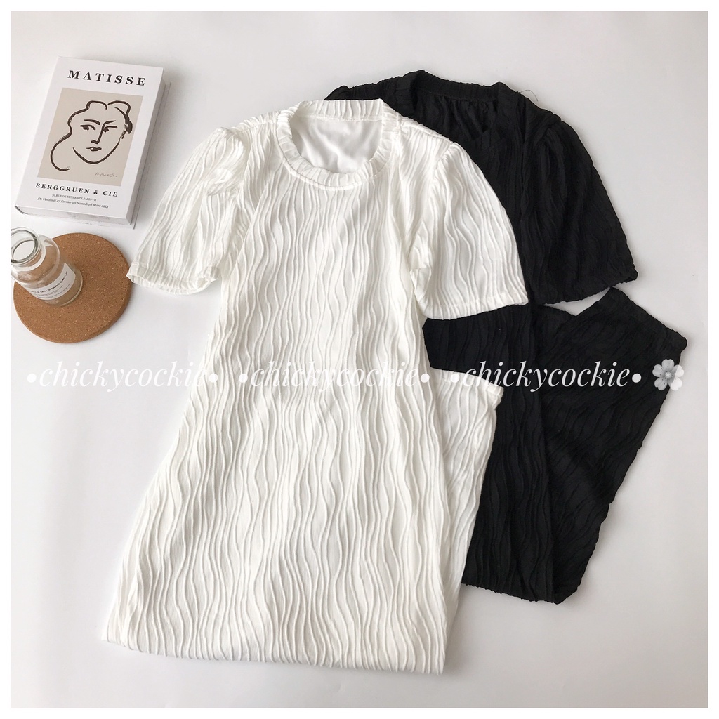 Đầm thun gân cut out lưng