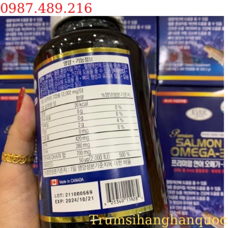 Dầu cá 3 mega bổ sung DHA, Hộp 300 Viên