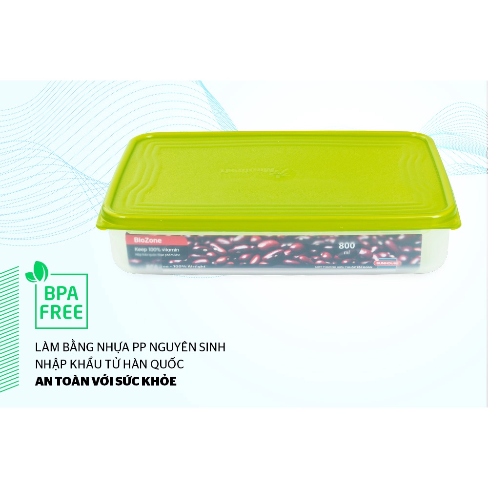 Hộp bảo quản thực phẩm khô BioZone 800ml - 1100ml