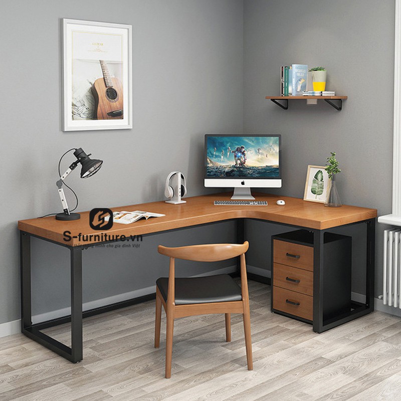 Bàm làm việc chữ L kích thước 1m8x1m2x60