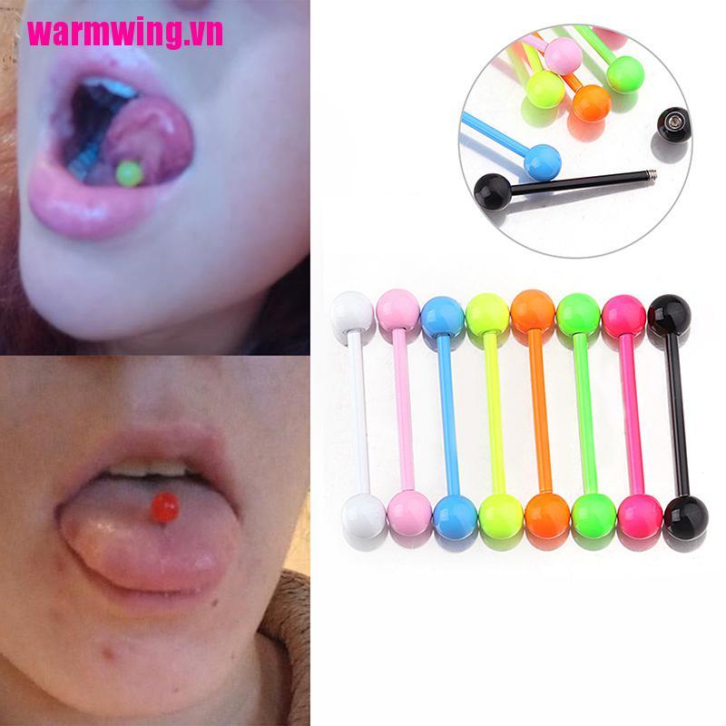 Set 8 Khuyên Lưỡi Bằng Thép Không Gỉ Cá Tính Thời Trang