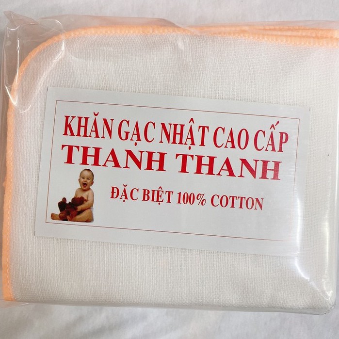 (Khăn dày) Khăn Xô Cho Bé Sơ Sinh, Khăn Sữa Nhật 5 Lớp 100% Cotton Tự Nhiên Set 10c