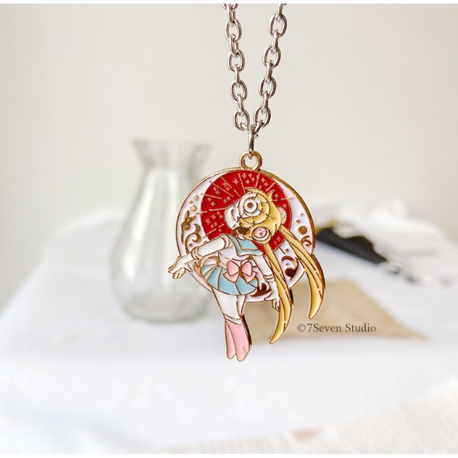Bộ phụ kiện dây chuyền/ móc khóa nhân vật thủy thủ mặt trăng Sailor moon - PK023