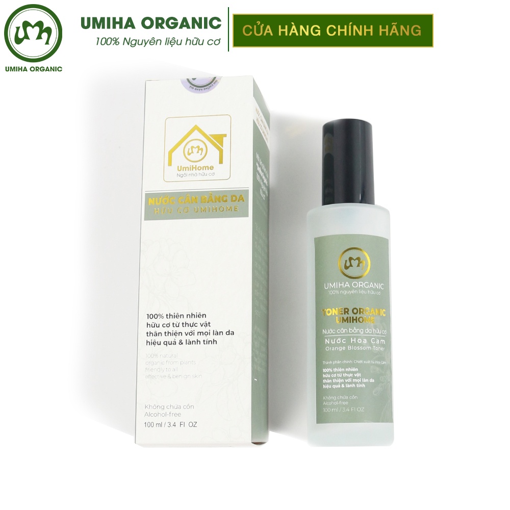 Nước Cân Bằng Da Hoa Cam Hữu Cơ Umiha Organic 100ml Làm Sạch, Dưỡng Ẩm, Se Khít Lỗ Chân Lông