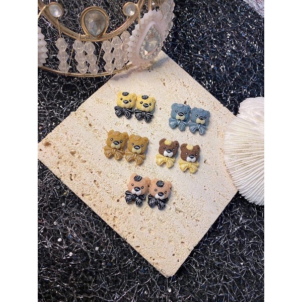 set 5 phụ kiện gấu nơ bột (màu ngẫu nhiên)