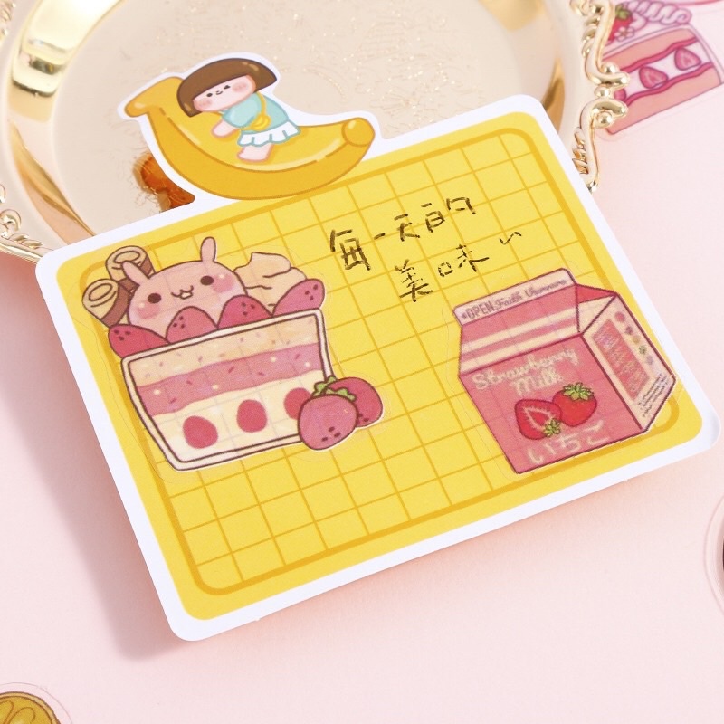 Set túi 40 miếng sticker trong suốt cute dễ thương-ST004