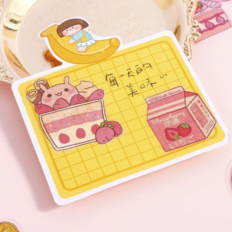 Set túi 40 miếng sticker trong suốt cute dễ thương