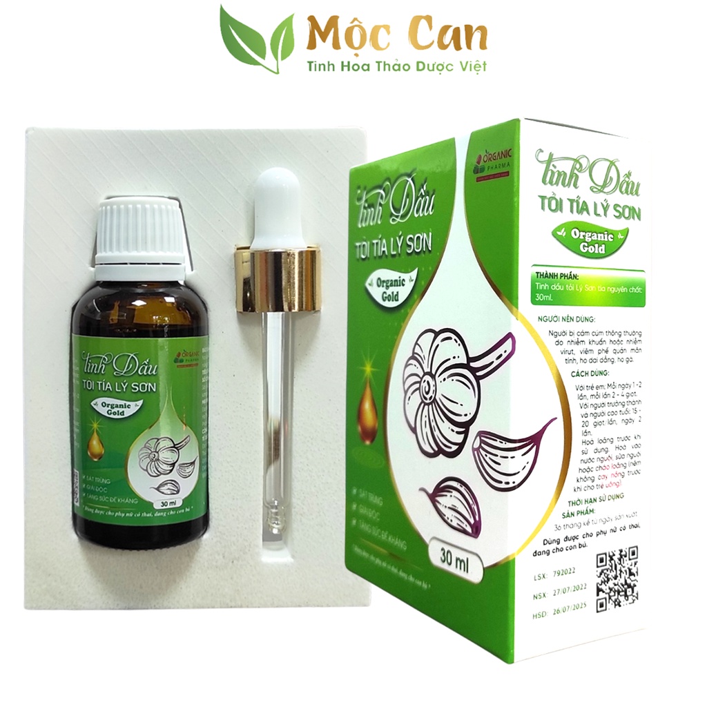 Tinh dầu tỏi tía Lý Sơn nano bạc tăng đề kháng cảm cúm Mộc Can 30ml