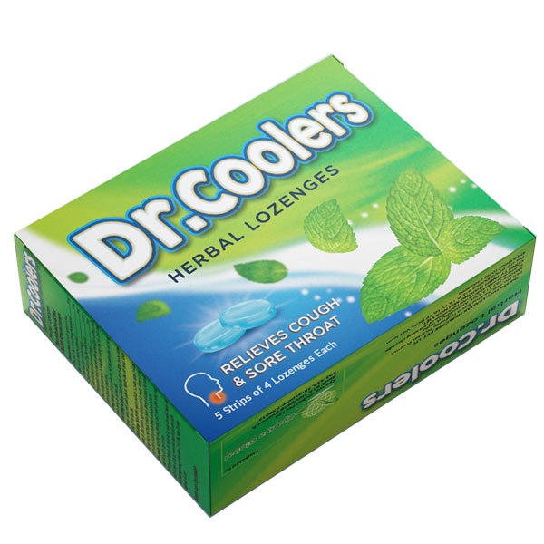 Dr.Coolers Herbal Lozenges- Hỗ trợ giảm đau rát họng, khản tiếng do ho kéo dài, hỗ trợ giảm ho.