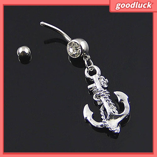 Khuyên rốn hình mỏ neo đính đá thời trang