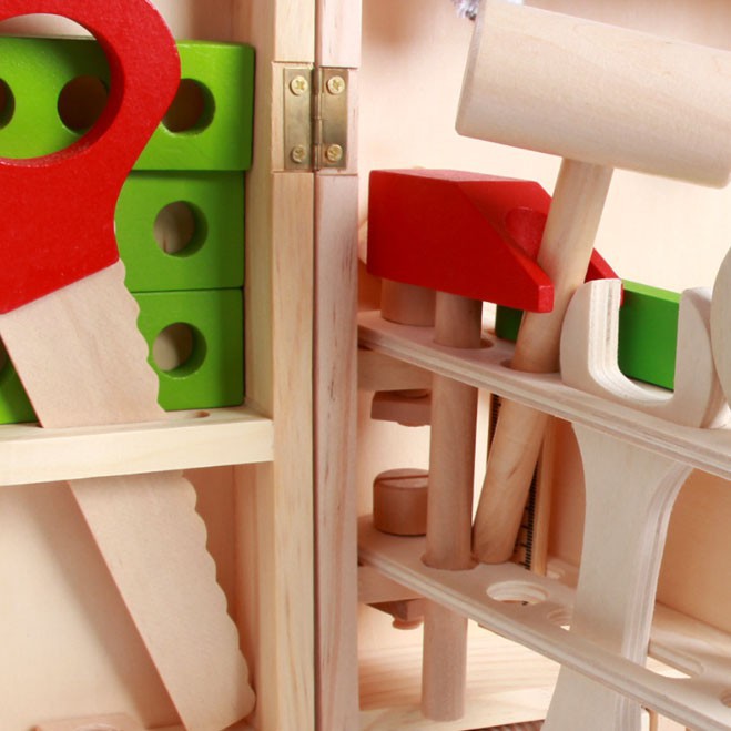Đồ chơi hộp công cụ gỗ cho bé tập làm kĩ sư sửa chữa