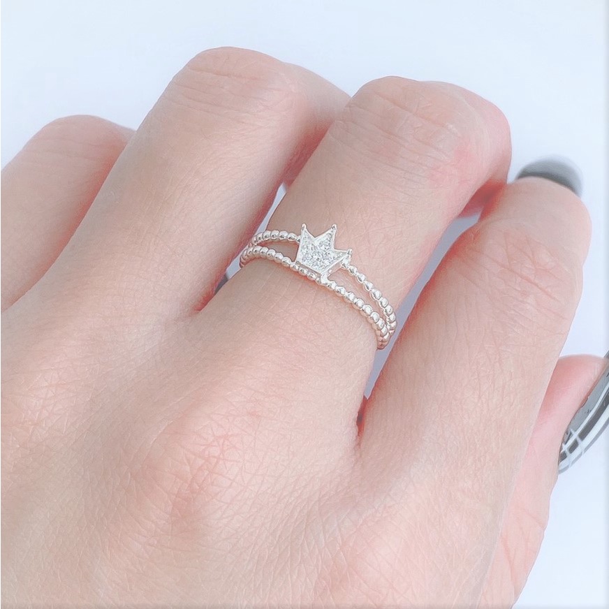 Nhẫn bạc nữ mặt vương miện Evasilver, chuẩn nhẫn bạc ta sang trọng quý phái