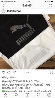 Đầm puma đen và trắng note màu