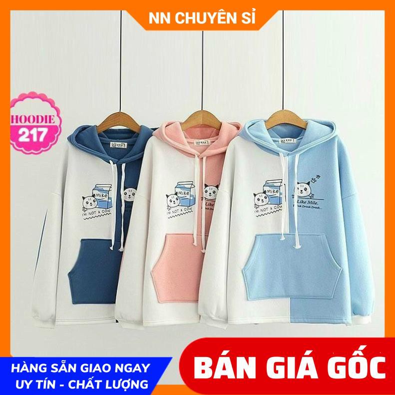 Áo hoodie chất nỉ bông mềm mịn in hình dễ thương  Áo nỉ chui nam nữ AHD hoodie tổng hợp