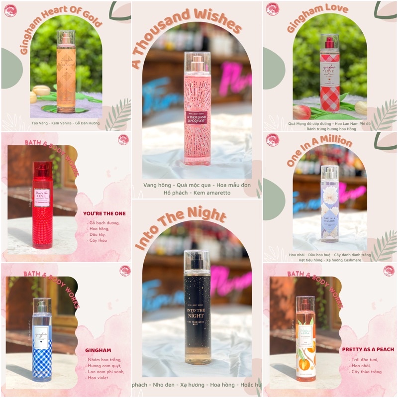 Top 5 xịt thơm body mist Bath&body Works hot TikTok