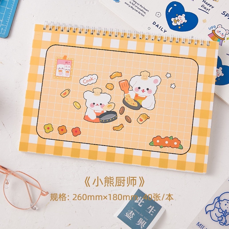 Sổ chiết và lưu trữ sticker, washi size A5/B5 80 trang, có lò xo/ Sổ bảo quản hình dán washi tape Tẻn Tẻn