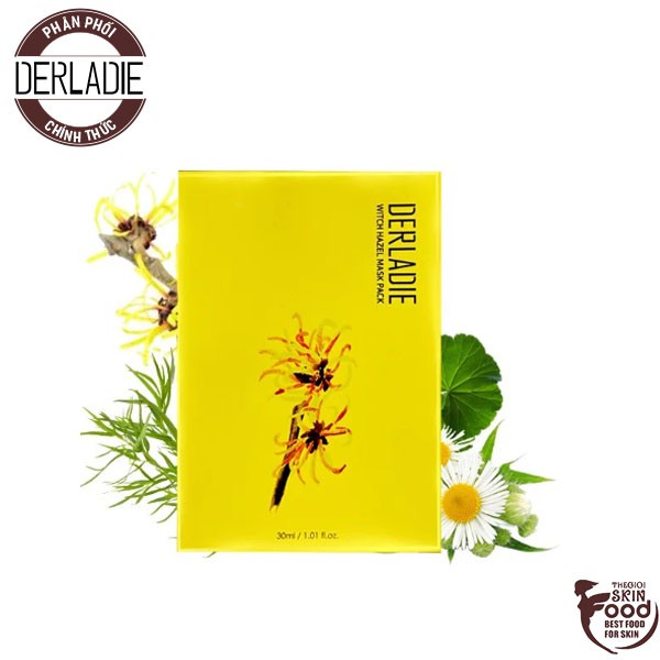 Mặt Nạ Hỗ Trợ Giảm Mụn, Dưỡng Sáng Da Trong "14 Ngày" Derladie Witch Hazel Mask Pack 30ml
