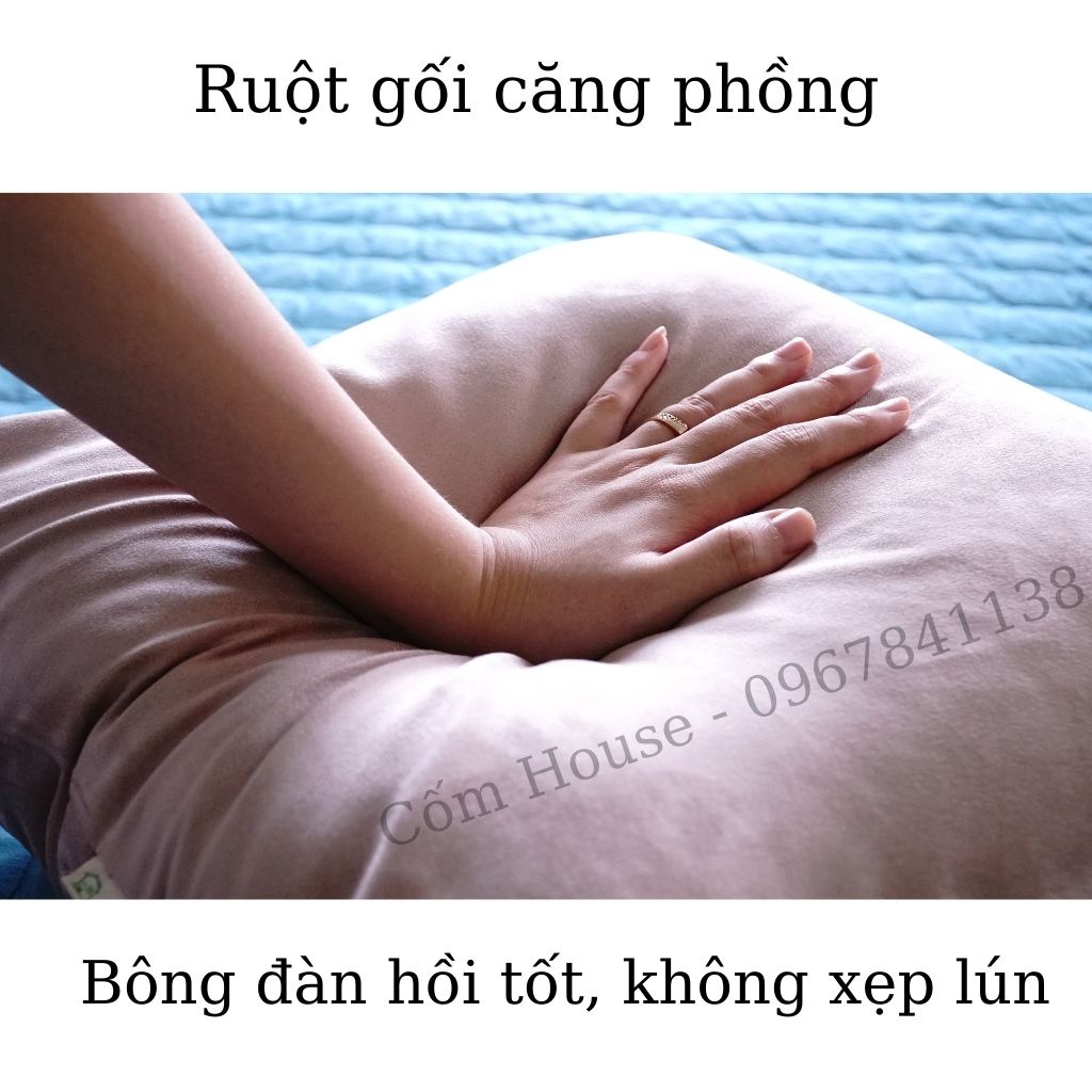 Gối Tựa Vuông, Gối Tựa Sofa, Gối Tựa Lưng Nhung Trơn 2 Mặt Siêu Bền Kèm Ruột 45x45